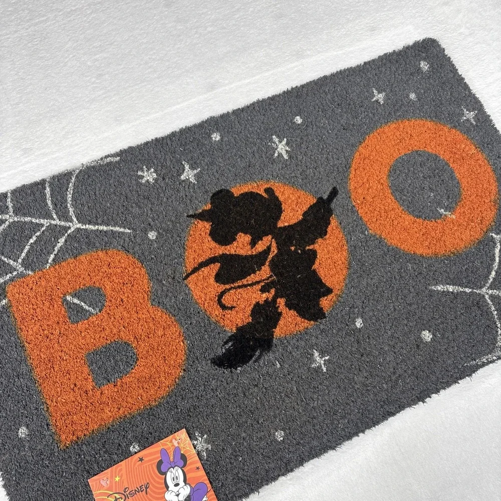 Disney Minnie Mouse Witch BOO Outdoor Coir Halloween Welcome Doormat 18